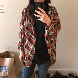 Plaid Batwing cardigan